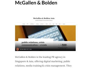 McGallen & Bolden - one of the 10 best PR agencies in Singapore