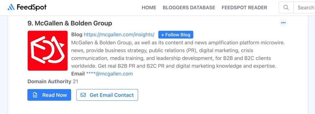 FeedSpot Top Singapore Blog - McGallen & Bolden